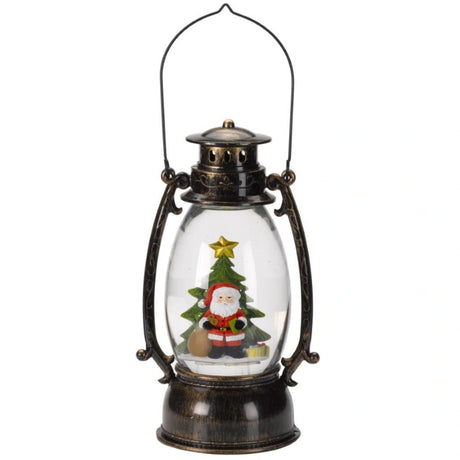 Three Kings Snow Swirl Santa Tree Lantern | Christmas Decor