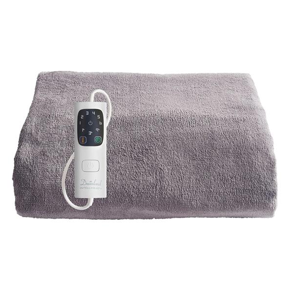Dreamland Luxury Snuggle Up Heated Large Fleece Throw - Grey | 16707C