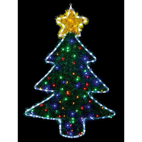 Premier LED Xmas Tree Tinsel Rope Light - 1 Metre x 70cm | FLI151643