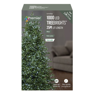 Premier 1000 Multi-Action Treebright Christmas Lights with Timer - White | LV162179W