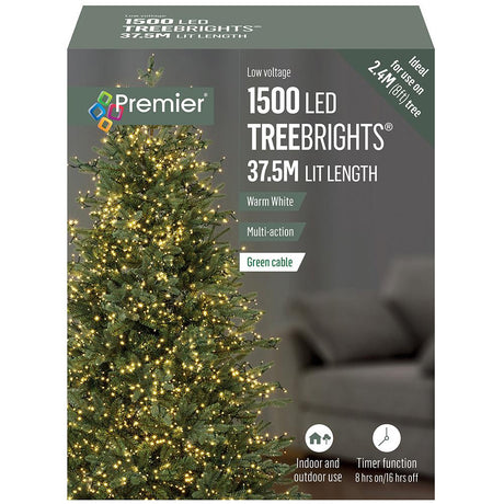 Premier 1500 Multi-Action Treebright Christmas Lights with Timer - Warm White | FLV162180WW
