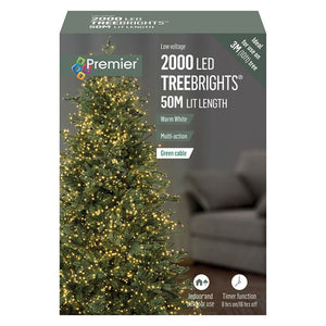 Premier 2000 Multi-Action Treebright Christmas Lights with Timer - Warm White | FLV162181WW