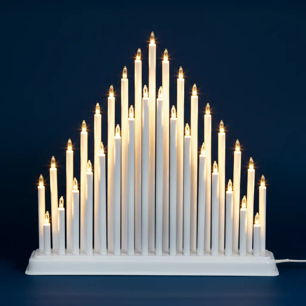 Premier Modern 33 Light Candle Bridge Tower - White | FLI191002