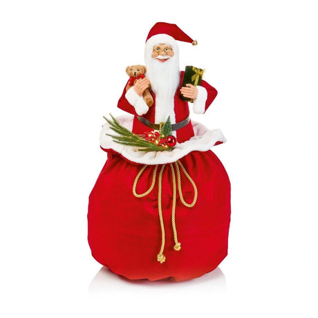 Premier Battery Operated LED Lit Musical Santa Sitting in Giftbag - 90cm