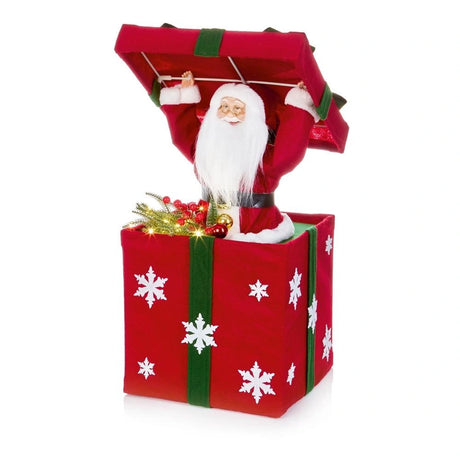 Premier Battery Operated LED Lit Plush Musical Santa in Giftbox - 90cm