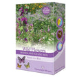 Thompson and Morgan Wild Flowers Woodland Shade Mix seed box featuring purple packaging with colorful wildflower garden photo, butterfly illustrations, and promise of up to 10000 flowers