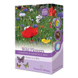 Thompson and Morgan Wild Flowers Cornfields Annuals Mix seed packet box featuring colorful wildflowers including red poppies and yellow blooms with butterflies on purple packaging