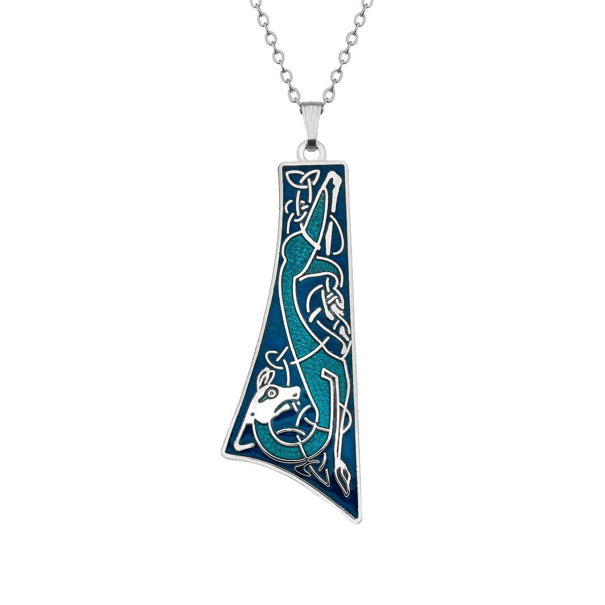 Sea Gems Celtic Dog Tie Shape Pendant Blue / Turquoise - Enamel | 3129BTQ