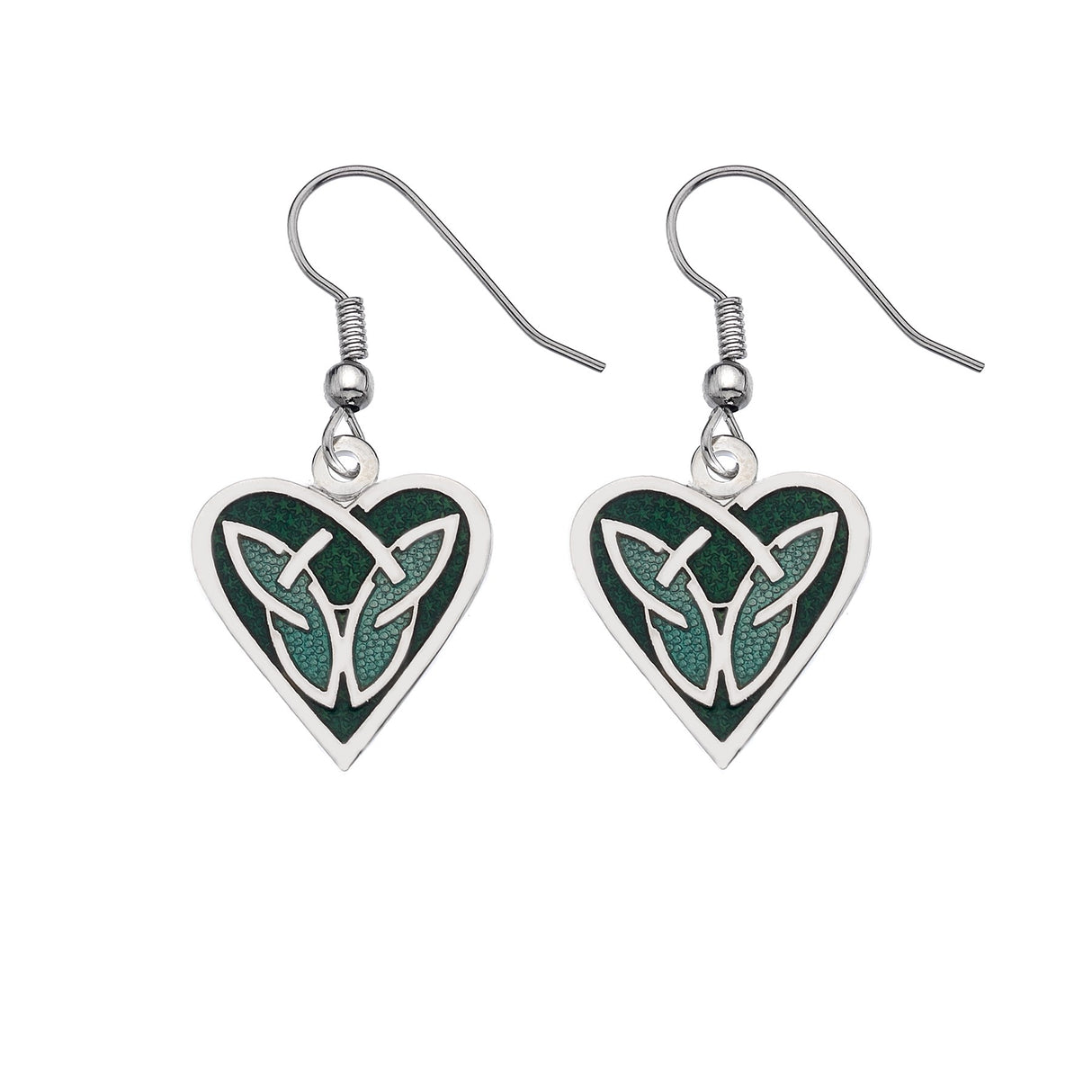 Sea Gems Celtic Heart Earrings Green - Enamel | 7478G