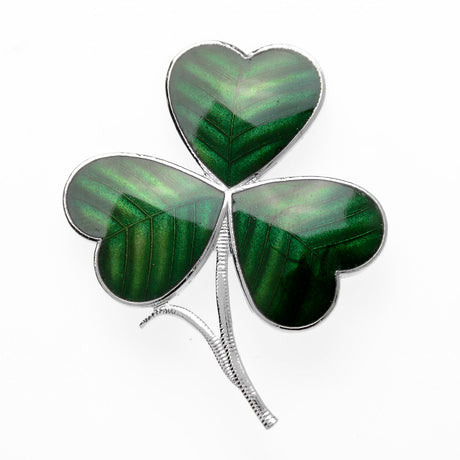 Sea Gems Celtic Shamrock Brooch Green - Enamel | 7555G