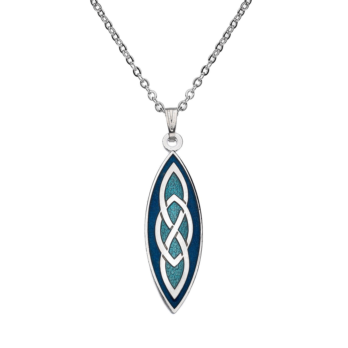 Sea Gems Celtic Knot Pointed Ends Pendant Blue / Turquoise - Enamel | 7651BTQ