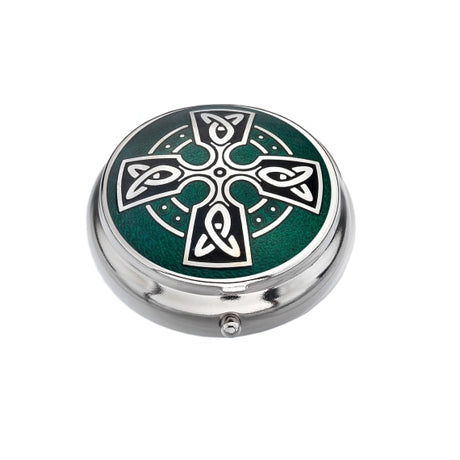 Sea Gems Celtic Cross Pillbox Green / Black | 8889GX