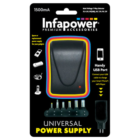 Infapower Universal Power Supply 1500ma 3v - 12v | 021036