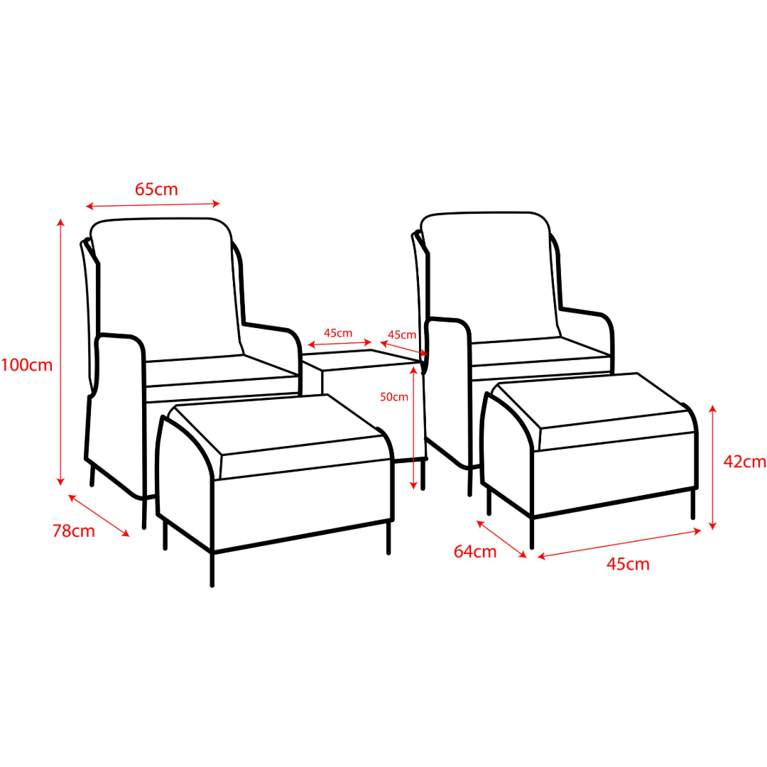 Norfolk Leisure Yates 2 Seater Adjustable Coffee Garden Furniture Set