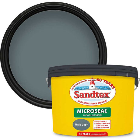 Sandtex Smooth Masonary Paint 10 Litre - Slate Grey | 5070385
