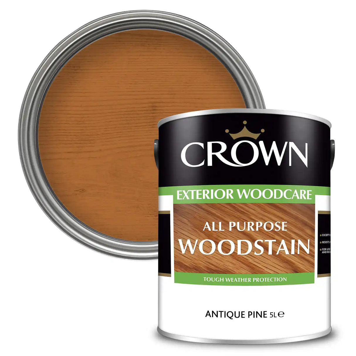 Crown Trade All Purpose Exterior Woodstain 5 Litre - Antique Pine | 5088405