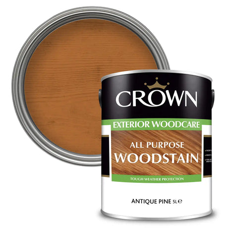 Crown Trade All Purpose Exterior Woodstain 5 Litre - Antique Pine | 5088405