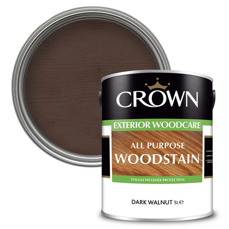Crown Trade All Purpose Exterior Woodstain 5 Litre - Dark Walnut | 5088408