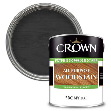Crown Trade All Purpose Exterior Woodstain 5 Litre - Ebony | 5088411