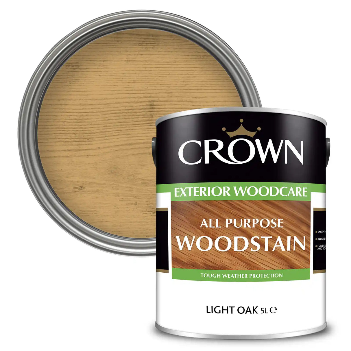 Crown Trade All Purpose Exterior Woodstain 5 Litre - Light Oak | 5088414