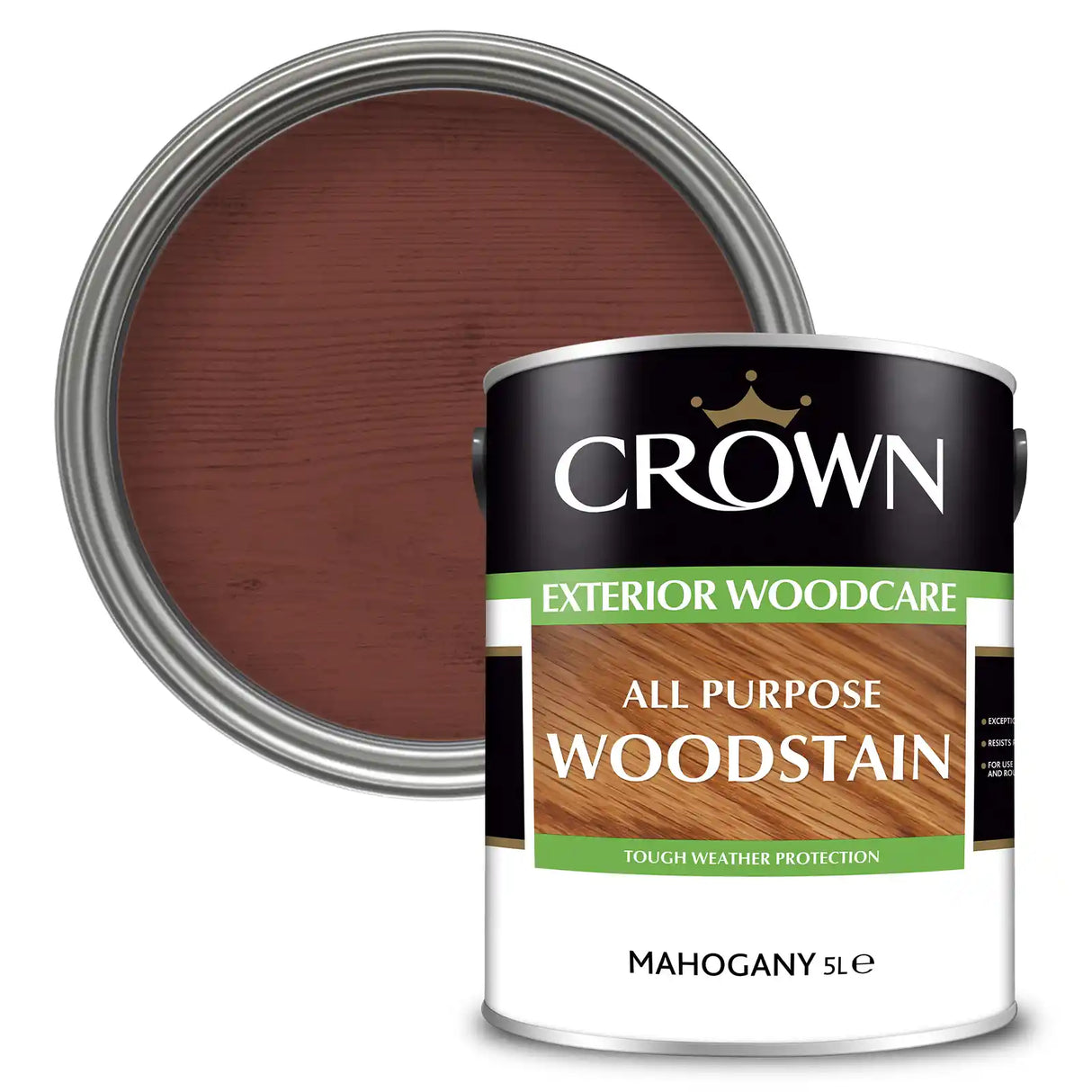 Crown Trade All Purpose Exterior Woodstain 5 Litre - Mahogany | 5088417