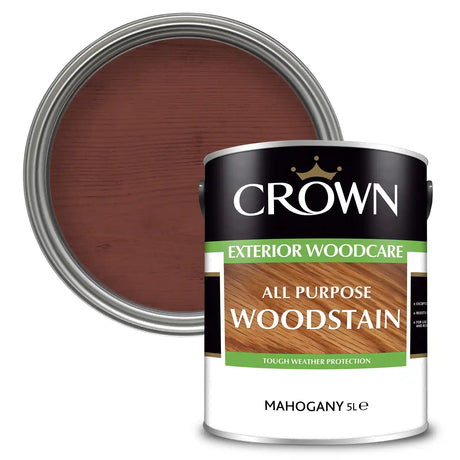 Crown Trade All Purpose Exterior Woodstain 5 Litre - Mahogany | 5088417