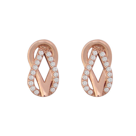 Tipperary Crystal Double Swirl Earrings - Rose Gold | 123601