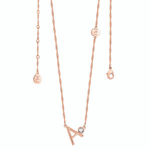 Tipperary Crystal Letter "A Initial Necklace - Rose Gold | 141629