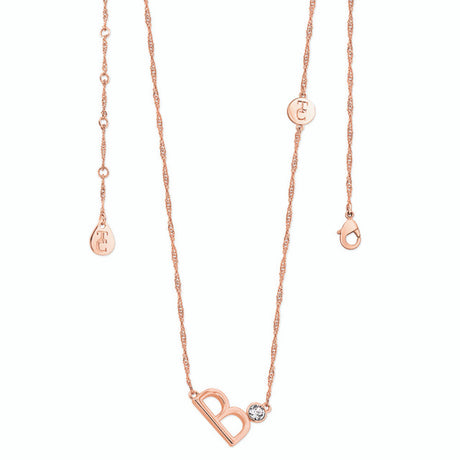 Tipperary Crystal Letter "B" Initial Necklace - Rose Gold | 141636