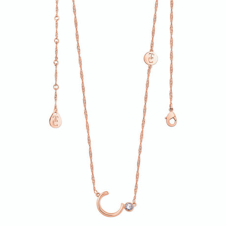 Tipperary Crystal Letter "C" Initial Necklace - Rose Gold | 141643