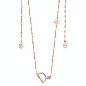 Tipperary Crystal Letter "D" Initial Necklace - Rose Gold | 141650