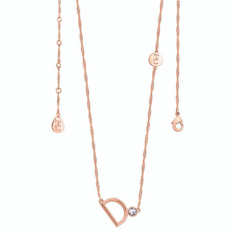 Tipperary Crystal Letter "D" Initial Necklace - Rose Gold | 141650