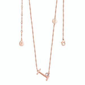 Tipperary Crystal Letter "I" Initial Necklace - Rose Gold | 141704