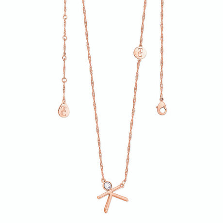 Tipperary Crystal Letter "K" Initial Necklace - Rose Gold | 141728