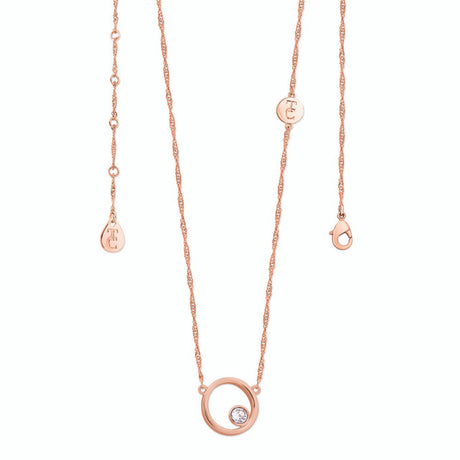 Tipperary Crystal Letter "O" Initial Necklace - Rose Gold | 141766