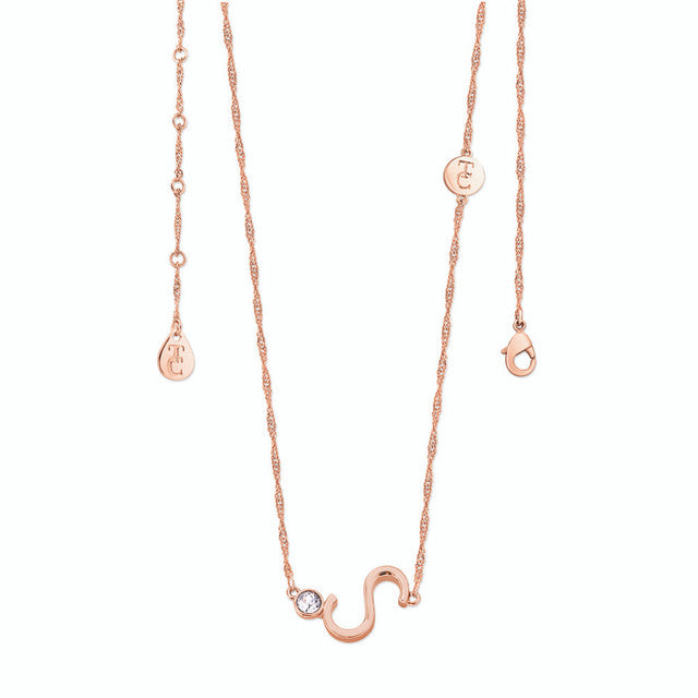 Tipperary Crystal Letter "S" Initial Necklace - Rose Gold | 141797