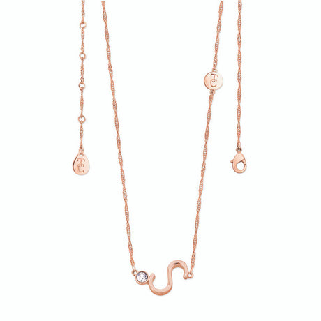 Tipperary Crystal Letter "S" Initial Necklace - Rose Gold | 141797