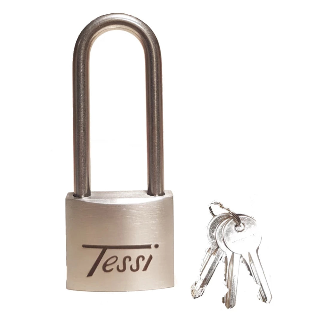 Tessi Long Shackle Marine Lock 50mm  Keyed alike - Stainless Steel | TELSS50L