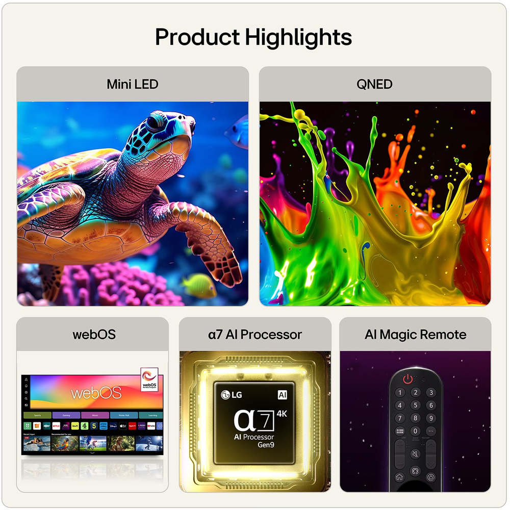 LG QNED 50 Inch AI QNED72 Mini LED 4K Smart TV 2026