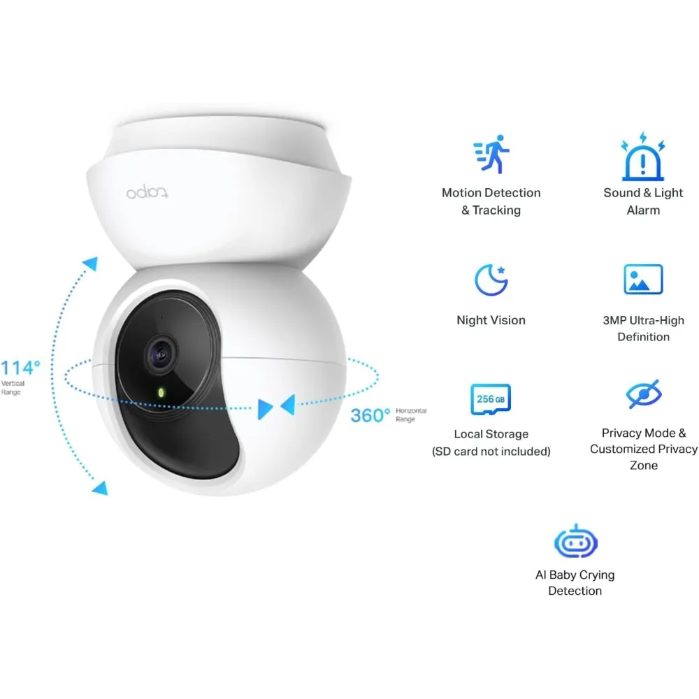 TP-Link Pan/Tilt Home Security Indoor WiFi Camera | TAPOC210