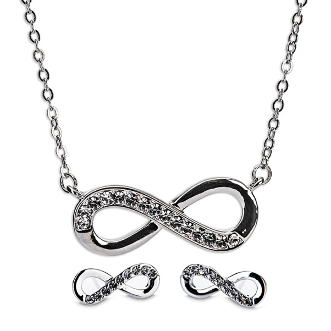Newgrange Living Infinity Necklace and Earring Set - Silver | 600001