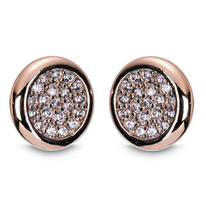 Newgrange Living Diamante Round Pendant & Earrings - Rose Gold
