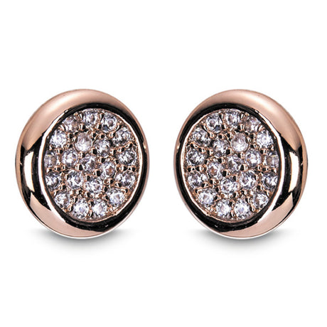 Newgrange Living Diamante Round Pendant & Earrings - Rose Gold