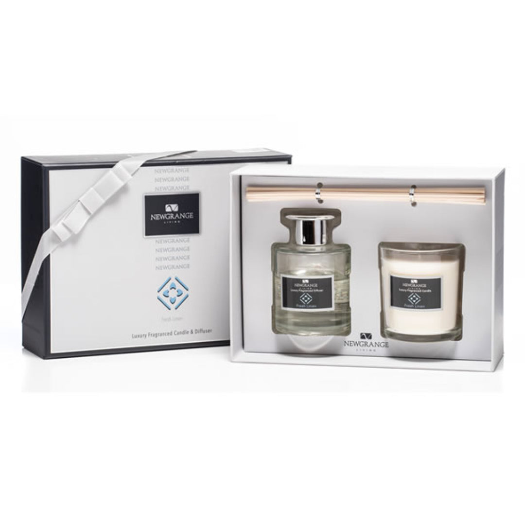 Newgrange Living Luxury Candle & Diffuser Set - Fresh Linen | 9096