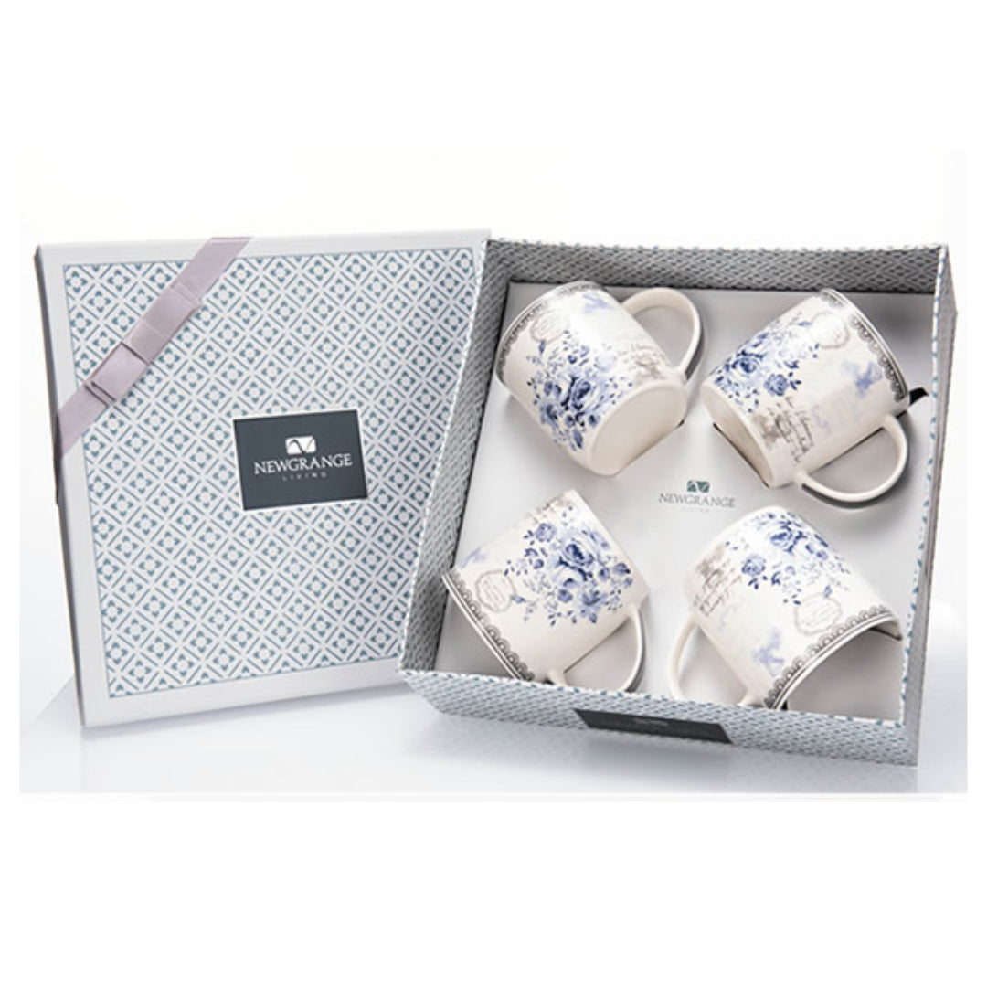 Newgrange Living Rose Blue China Mug Set of 4 | 30237