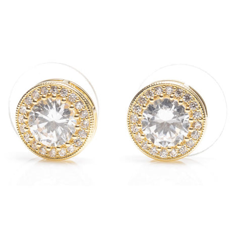 Newgrange Living Large White Stone Earrings - Gold | 600325
