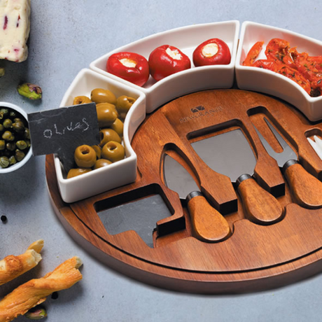 Newgrange Living Cheese Board Set with Ceramic Dishes | 500017