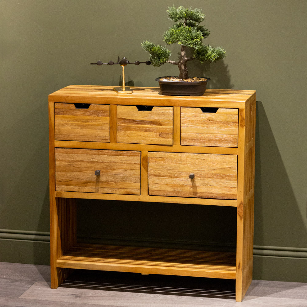 Tara Lane Bari 5 Drawer Console - Teak | TL6445