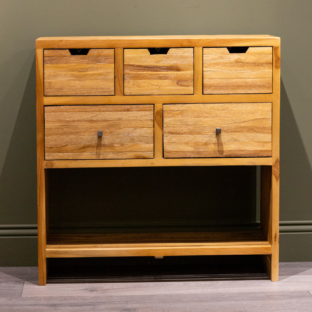 Tara Lane Bari 5 Drawer Console - Teak | TL6445