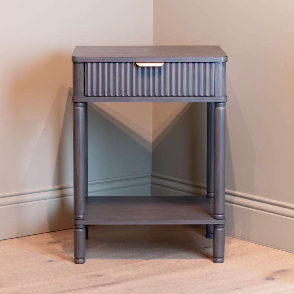 Tara Lane Harman 1 Drawer End Table - Dark Charcoal Grey | TL6607